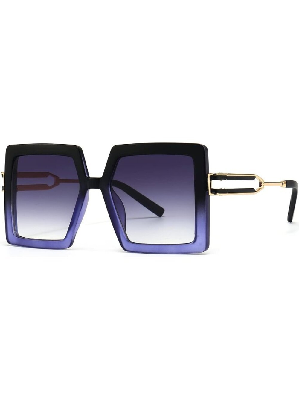Women's Square Fashion Big Large Frame Sun Glasses UV400 Protection Blue Grey